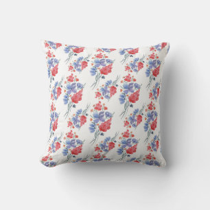Watercolor, flowers. cushion