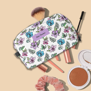 Watercolor Flowers Custom Catchall Pouch
