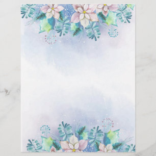 Watercolor Flowers Custom Letterhead