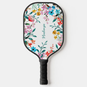 Watercolor Flowers Custom Pickleball Paddle