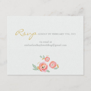 Watercolor Flowers Custom RSVP and Accommodations Card