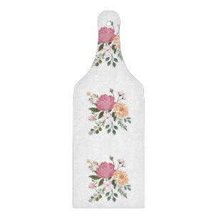 Watercolor flowers cutting board
