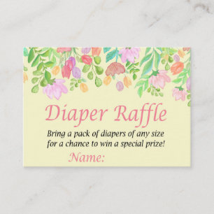 Watercolor Flowers Diaper Raffle Tickets