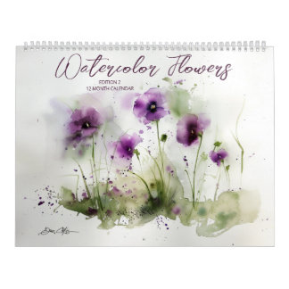 Watercolor Flowers: Edition 2 Calendar