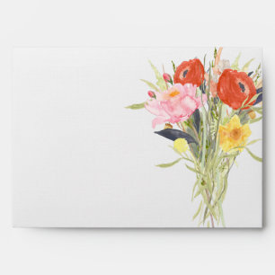 Watercolor Flowers Envelopes