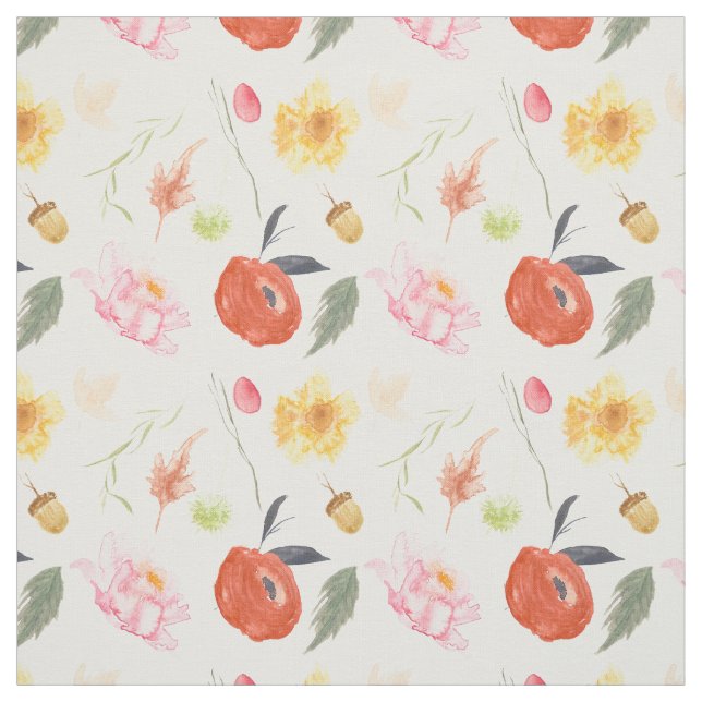 Watercolor Flowers Fabric (Swatch)