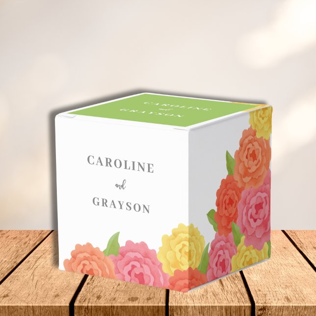 WATERCOLOR FLOWERS FAVOUR BOX (Creator Uploaded)