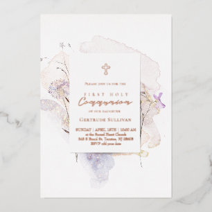 watercolor flowers First Communion
