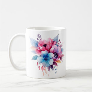 Watercolor Flowers Floral Design Coffee Mug