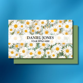 Watercolor Flowers Floral QR Code Logo Photo Business Card