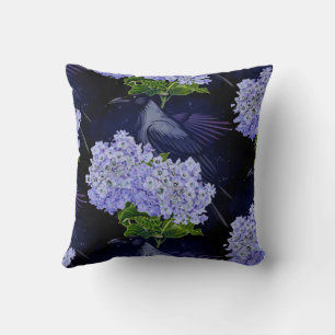 Watercolor Flowers Floral Raven Botanicals Cushion