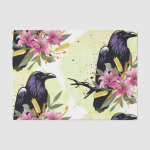 Watercolor Flowers Floral Raven Botanicals Tissue Paper