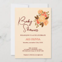 Watercolor Flowers Garden Baby Shower 