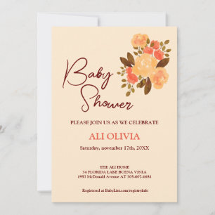 Watercolor Flowers Garden Baby Shower Invitation