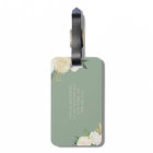 Watercolor Flowers Gold Foil Monogram Sage Green