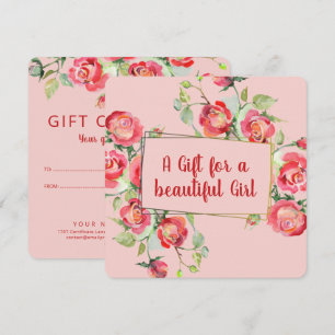 Watercolor Flowers - Golden Frame 1 + your text Invitation