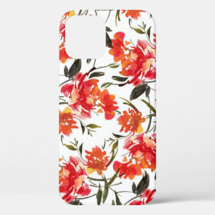 Watercolor flowers, hand-drawn seamless pattern. iPhone 12 case
