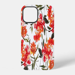 Watercolor flowers, hand-drawn seamless pattern. iPhone 12 case