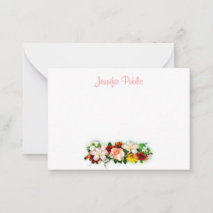 Watercolor Flowers Handwritten Text Template