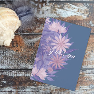 Watercolor flowers. I miss you Holiday Card