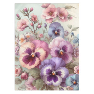Watercolor Flowers in pastels colours Tablecloth