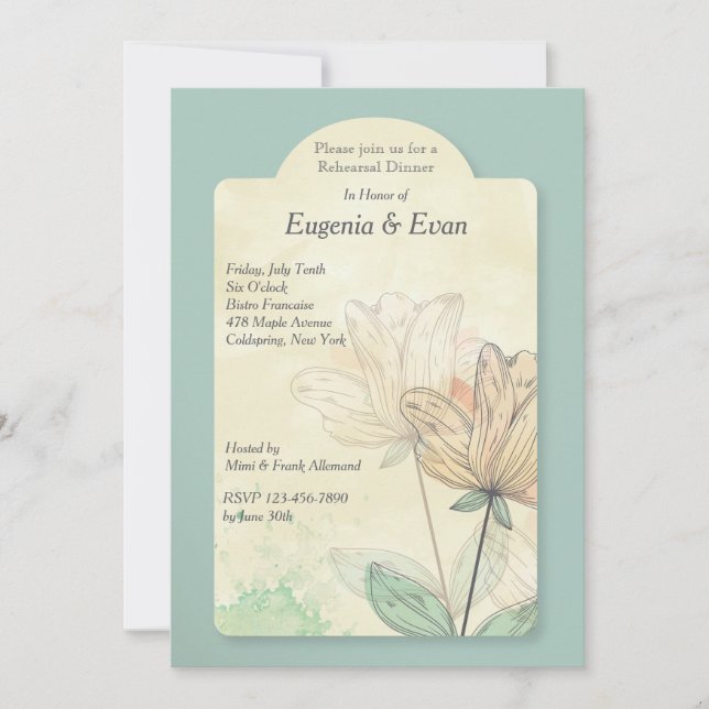 Watercolor Flowers Invitation (Front)