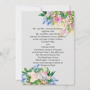 Watercolor flowers invitation