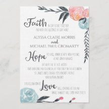 Watercolor Flowers Invitations