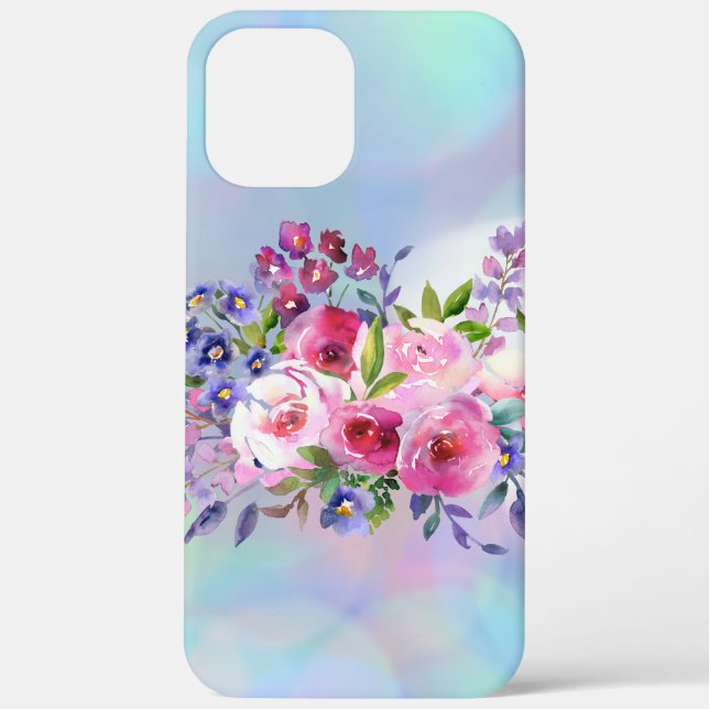 Watercolor Flowers iPhone 12 Pro Max iPhone Case (Back)