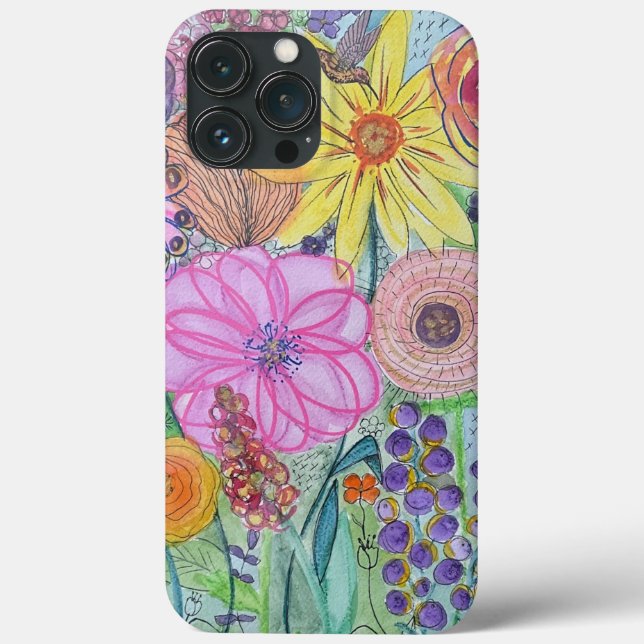 Watercolor Flowers iPhone case (Back)