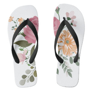 Watercolor flowers jandals