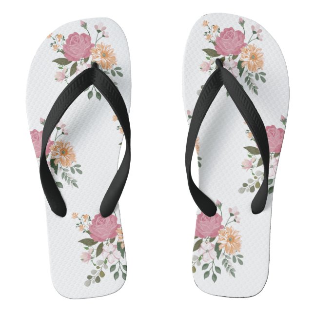 Watercolor flowers jandals (Footbed)