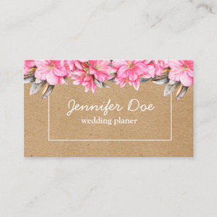  Watercolor flowers kraft Business Card