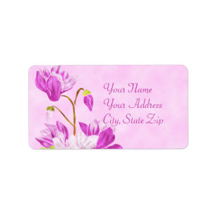 Watercolor Flowers Label