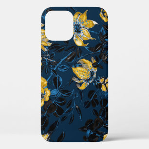 Watercolor Flowers Leaves: Vintage Pattern iPhone 12 Case