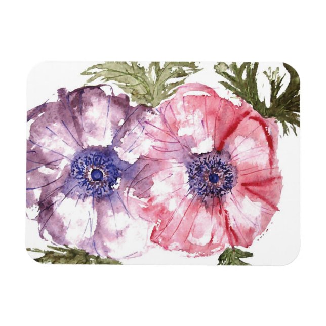 Watercolor flowers magnet (Horizontal)