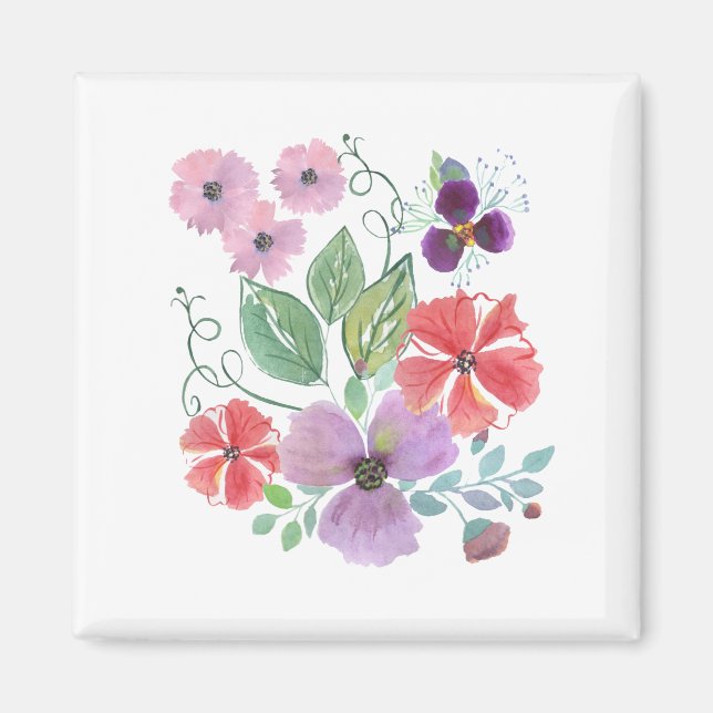 Watercolor, flowers. magnet (Front)