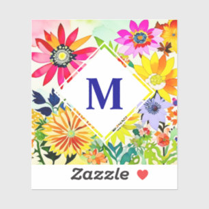 Watercolor Flowers Monogrammed 