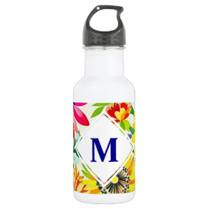 Watercolor Flowers Monogrammed  532 Ml Water Bottle