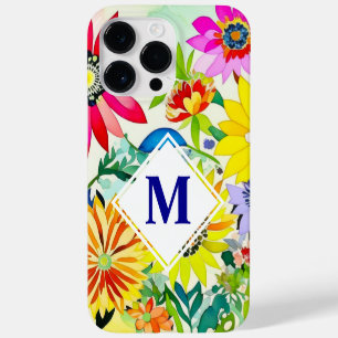 Watercolor Flowers Monogrammed Case-Mate iPhone 14 Pro Max Case