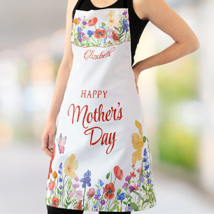 Watercolor flowers Mother's Day Apron