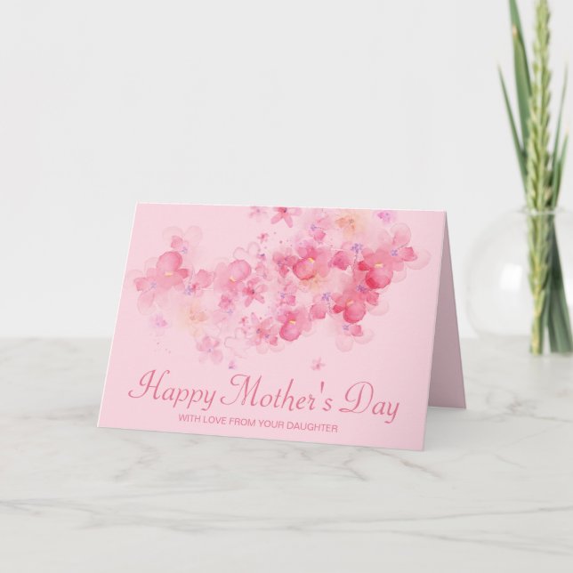 Watercolor Flowers Mothers Day Holiday Card (Front)