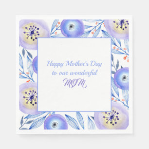 Watercolor Flowers Mother's Day Napkin