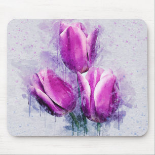 Watercolor Flowers Mouse Pad