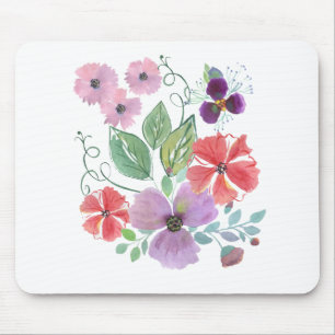 Watercolor flowers . mouse pad
