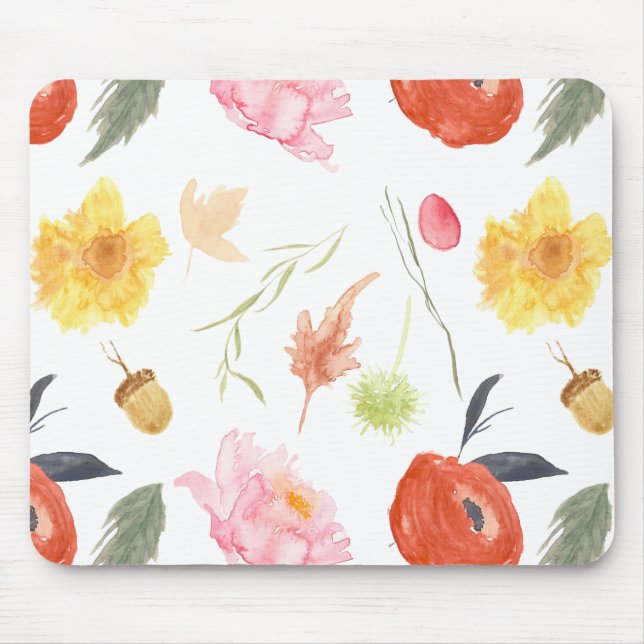 Watercolor Flowers Mouse Pad (Front)