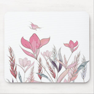 Watercolor flowers mouse pad