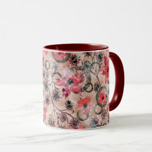 Watercolor, flowers. mug
