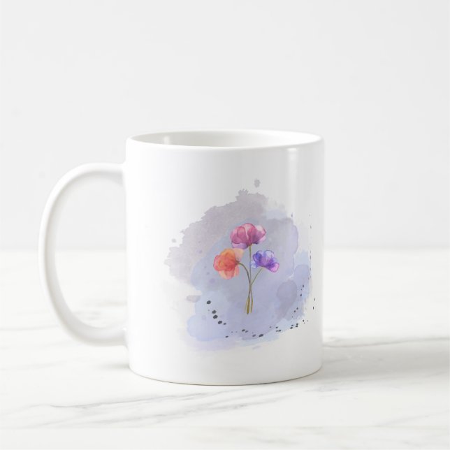 Watercolor Flowers Mug (Left)