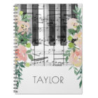 watercolor flowers music piano